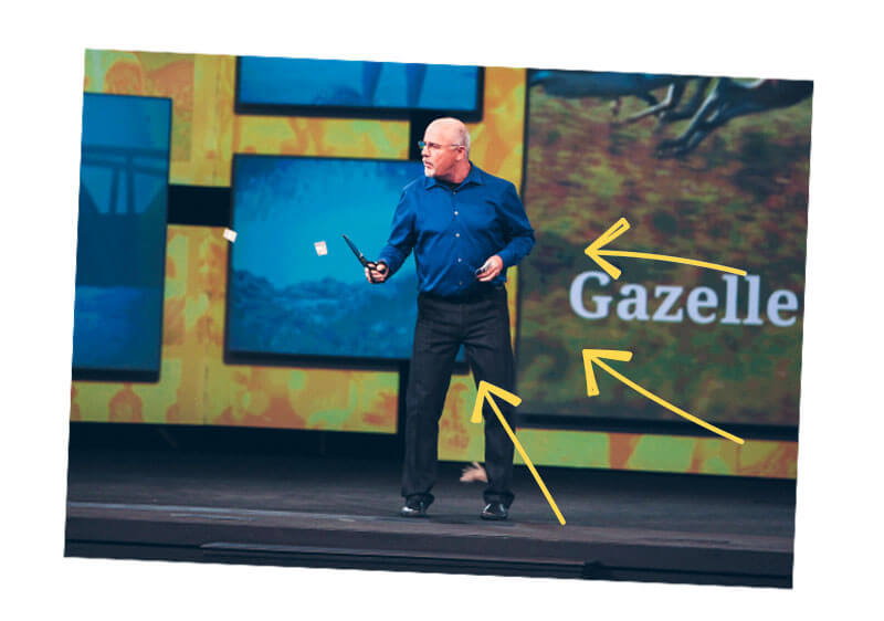 An older photo of Dave hosting Financial Peace University