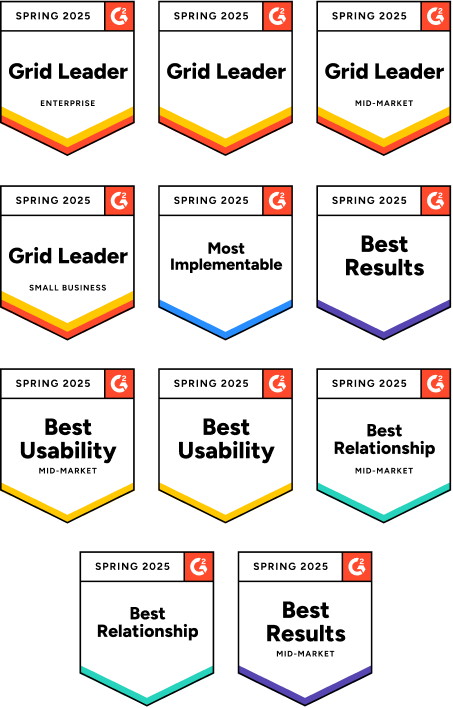Image of 11 different awards SmartDollar received from G2, highlighting why it’s ranked the #1 financial wellness benefit on the market.