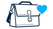 briefcase with heart icon
